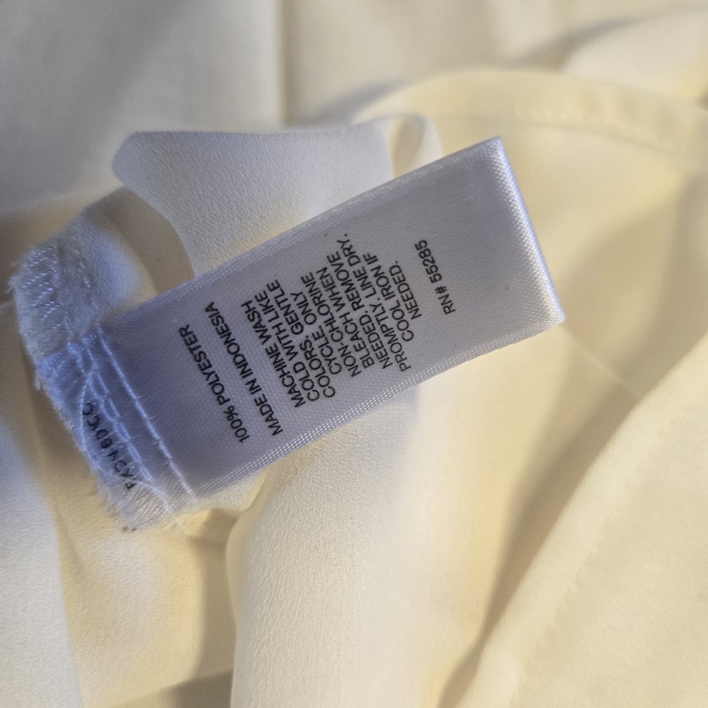 Express Womens Portofino V-Neck Button-Down Sleeveless Blouse Shirt White Size L - Picture 8 of 9